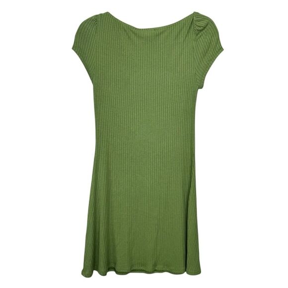 NEW Reformation Percy Knit Mini Dress Crocodile Green Size Large - Picture 4 of 8